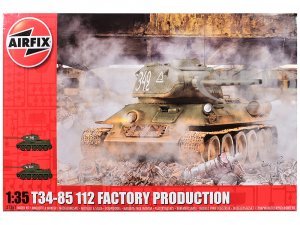 Level 3 Model Kit T34-85 112 Factory Production Tank with 2 Scheme Options Plastic Model Kit by Airfix