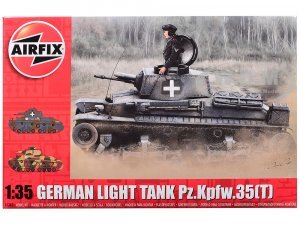 Level 2 Model Kit German Pz.Kpfw.35(t) Light Tank with 2 Scheme Options Plastic Model Kit by Airfix