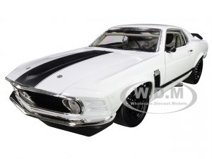 1970 Ford Boss 302 Mustang Street Version White with Black Stripes