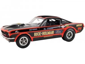 1965 Ford Mustang A/FX BatCar Black with Red Stripes and Graphics