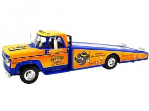1970 Dodge D-300 Ramp Truck Orange and Blue with Graphics The Original Rat Trap
