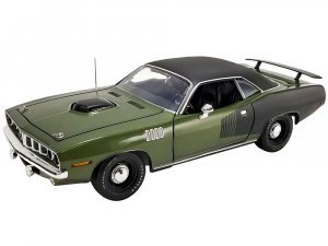 1971 Plymouth Hemi Barracuda Ivy Green with Black Graphics and Black Vinyl Top