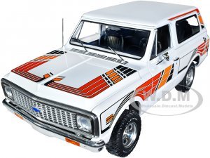 1972 Chevrolet K5 Blazer White with Graphics Feathers Edition