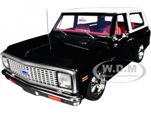 1972 Chevrolet Blazer Custom Black with White Top and Red Interior