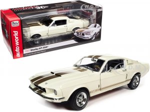 1967 Ford Mustang Shelby GT-350 Wimbledon White with Twin Gold Stripes American Muscle 30th Anniversary (1991-2021)