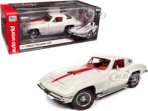 1967 Chevrolet Corvette 427 Coupe White with Red Stinger Stripe and Red Interior