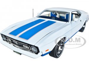 1972 Ford Mustang Sprint White with Blue Stripes Class of 1972 American Muscle Series