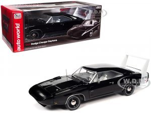 1969 Dodge Charger Daytona X9 Black with White Interior and Tail Stripe American Muscle Series