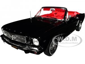 1964 Ford Mustang Convertible Raven Black with Red Interior American Muscle Series