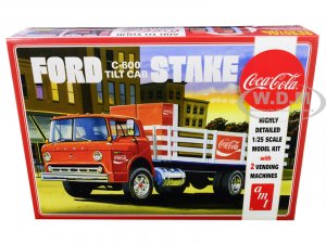 Ford C600 Stake Bed Truck with Two Coca-Cola Vending Machines 1/25 Scale Model by AMT