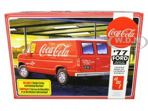 1977 Ford Delivery Van with 2 Bottles Crates and Vending Machine Coca-Cola 1 25 Scale Model by AMT