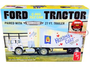 Ford C-900 Truck with Trailmobile Trailer Hostess 1/25 Scale Model by AMT