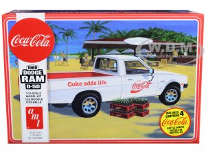 1980 Dodge Ram D-50 Pickup Truck Coca-Cola Four Bottle Crates 1 25 Scale Model by AMT