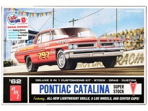 1962 Pontiac Catalina Super Stock 3-in-1 Kit 1/25 Scale Model by AMT