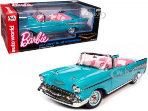 1957 Chevrolet Bel Air Convertible Aqua Blue with Pink Interior Barbie Silver Screen Machines