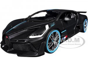 Bugatti Divo Carbon Fiber with Blue Accents Carbon Series - Bburago 50th Anniversary