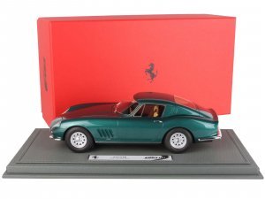 Ferrari 275 GTB Dark Green Metallic Paris Auto Show (1964) with DISPLAY CASE