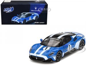 Maserati MC20 #1 Blue with White Stripes and Black Top Maserati Performance Experience