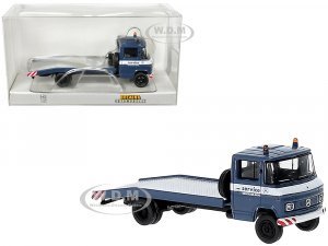 1968 Mercedes-Benz L 608 D Flatbed Truck Blue with White Stripes Mercedes-Benz Service (HO) Scale