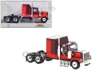 1980 GMC General Truck Tractor Dark Red and Light Red  (HO) Scale