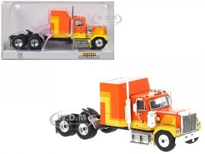 1980 GMC General Truck Tractor Orange and Yellow 7 (HO) Scale
