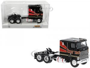 1978 Ford CLT 9000 Truck Tractor Black with Red Stripes (HO) Scale