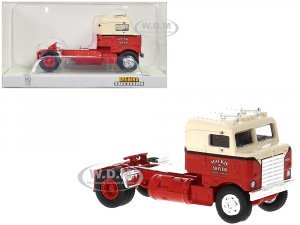 1950 Kenworth Bullnose Truck Tractor Red and Beige Mackie the Mover  (HO) Scale