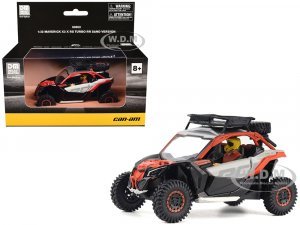 Can-Am Maverick X3 X RS Turbo RR Sand Version Chalk Gray and Magma Red with Driver Figure