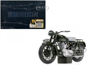 Triumph TR6 Trophy Motorcycle Dark Green (Weathered) The Great Escape (1963) Movie