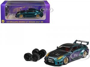 Nissan 35GT-RR LB-Silhouette Works GT RHD (Right Hand Drive) Magic Purple Metallic with Extra Wheels