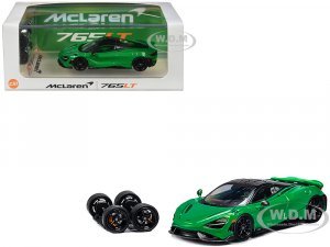 McLaren 765LT Green with Black Top and Extra Wheels