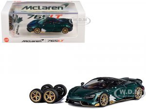 McLaren 765LT Racing Green Metallic with Black Top and Extra Wheels