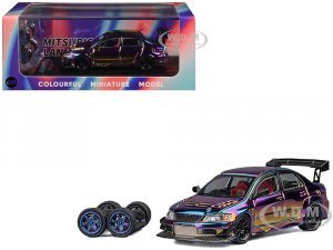 Mitsubishi Lancer Evolution IX RHD (Right Hand Drive) Chameleon Chrome with Extra Wheels