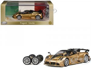 Pagani Imola Gold Carbon Metallic with Black Carbon Top with Extra Wheels