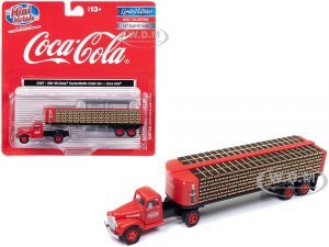 1941-1946 Chevrolet Tractor Red with Flatbed Bottle Trailer Coca-Cola Mini Metals Series (HO) Scale