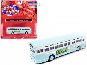 GMC PD-4103 Transit Bus #152 Light Blue Burlington New Jersey  (HO) Scale Model by Classic Metal Works