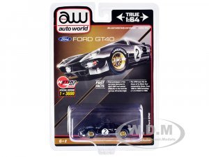 1966 Ford GT40 RHD (Right Hand Drive) #2 Black with Silver Stripes