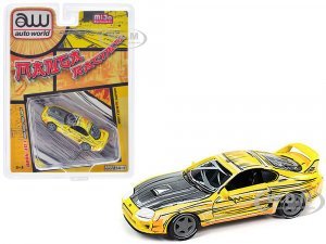 1997 Toyota Supra Yellow with Manga Art Style Graphics