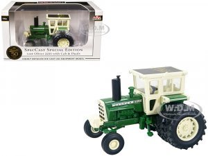 Oliver 2255 Tractor with Cab and Dual Wheels Green and White SpecCast 50th Anniversary