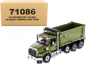 Western Star 49X SBFA OX Bodies Stampede Dump Truck Olive Green Metallic Transport Series 1 50