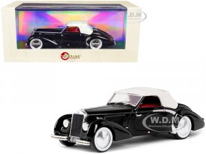 1939 Delage D6-70 Cabriolet (Top Up) RHD (Right Hand Drive) by Letourneur & Marchand Black with White Top and Red Interior