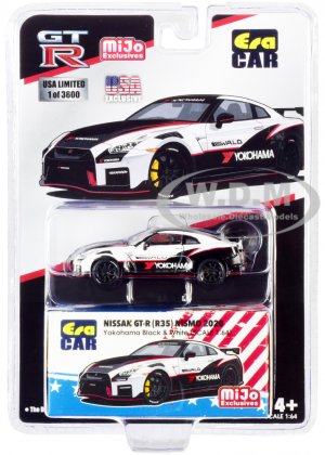 2020 Nissan GT-R (R35) Nismo Yokohama Black and White with Carbon Top and Red Stripes