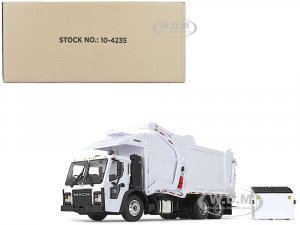 Mack LR Refuse Garbage Truck with McNeilus Meridian Front Loader Plain White with Trash Bin