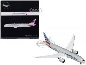 Boeing 787-8 Commercial Aircraft American Airlines Gray with Tail Stripes Gemini 200 Series