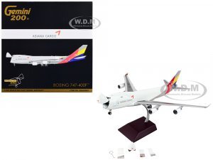 Boeing 747-400F Commercial Aircraft Asiana Cargo White with Striped Tail Gemini 200 - Interactive Series