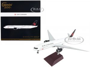 Boeing 777-200LR Commercial Aircraft Air Canada White with Black Tail Gemini 200 Series