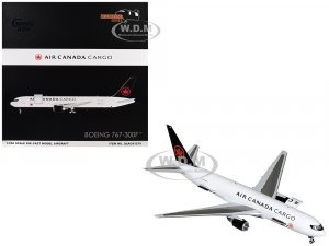 Boeing 767-300F Commercial Aircraft Air Canada Cargo (C-GXHM) White with Black Tail Gemini 200 - Interactive Series