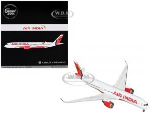Airbus A350-900 Commercial Aircraft Air India (VT-JRH) White with Striped Tail Gemini 200 Series