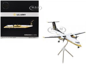 Bombardier C-147A Transport Aircraft Golden Knights Parachute Team United States Army (17-01610) White with Yellow Stripes and Black Tail Gemini 200 Series 1/200