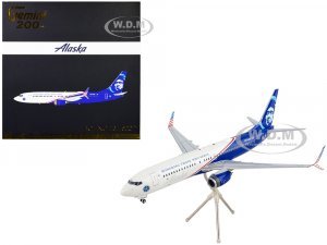 Boeing 737-800 Commercial Aircraft Alaska Airlines - Honoring Those Who Serve White and Blue Gemini 200 Series